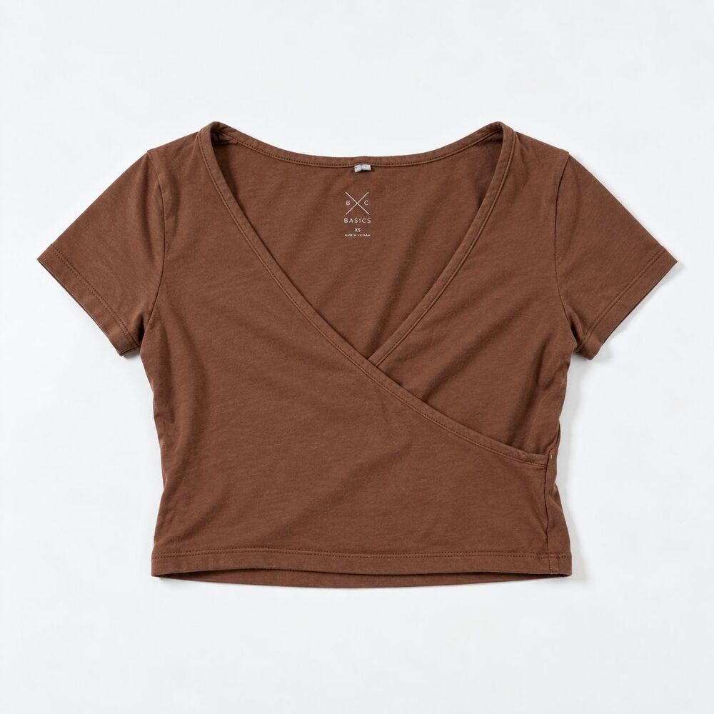 PacSun Women’s Cropped T-Shirt Brown Size XS Short Sleeve Casual Crop Top